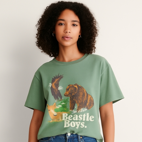 Divided Limited Edition Green Beastie Boys Graphic Tee Size Small - Picture 1 of 8